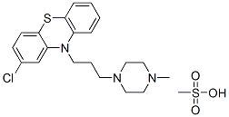 2-chloro-10-[3-(4-methyl-1-piperazinyl)propyl]-10H-phenothiazine monomethanesulphonate  结构式