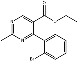 ETHYL-2-METHYL-4-(2-BROMOPHENYL)-PYRIMIDINE-5-CARBOXYLATE 结构式