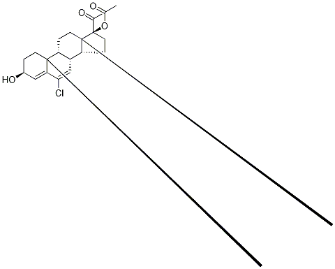[(3S,8R,9S,10R,13S,14S,17R)-17-乙酰基-6-氯-3-羟基-10,13-二甲基-1,2,3,8,9,11,12,14,15,16-十氢环戊烯并[A]菲-17-基]乙酸酯 结构式
