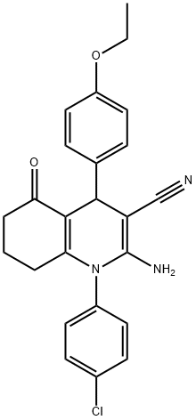 2-amino-1-(4-chlorophenyl)-4-(4-ethoxyphenyl)-5-oxo-1,4,5,6,7,8-hexahydro-3-quinolinecarbonitrile 结构式