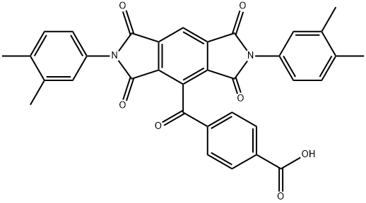 4-(2,6-bis(3,4-diMethylphenyl)-1,3,5,7-tetraoxo-1,2,3,5,6,7-hexahydropyrrolo[3,4-f]isoindole-4-carbonyl)benzoic acid 结构式