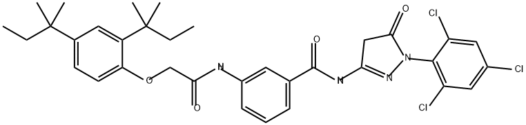 1-(2,4,6-三氯苯基)-3-[3-(2,4-二特戊基苯氧基)乙酰胺基]苯甲酰胺基-5-吡唑酮 结构式