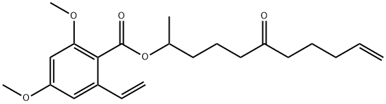 rac 2-Ethenyl-4,6-dimethoxy-benzoic Acid 1-Methyl-5-oxo-9-decen-1-yl Ester 结构式