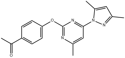 ETHANONE, 1-[4-[[4-(3,5-DIMETHYL-1H-PYRAZOL-1-YL)-6-METHYL-2-PYRIMIDINYL]OXY]PHENYL]- 结构式