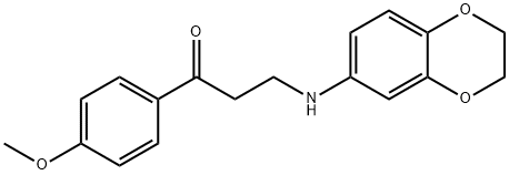 3-(2,3-DIHYDRO-1,4-BENZODIOXIN-6-YLAMINO)-1-(4-METHOXYPHENYL)-1-PROPANONE 结构式