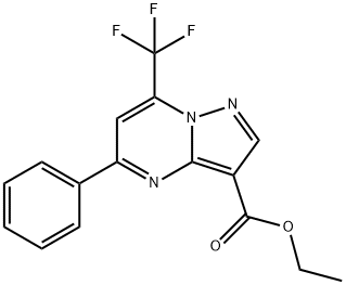 7-三氟甲基-5-苯基吡唑并[1,5-A]嘧啶-3-羧酸乙酯 结构式
