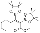 4,4,5,5-四甲基-A-[1-(4,4,5,5-四甲基-1,3,2-二氧杂硼烷-2-基)亚己基]-1,3,2-二氧杂硼烷-2-乙酸甲酯 结构式