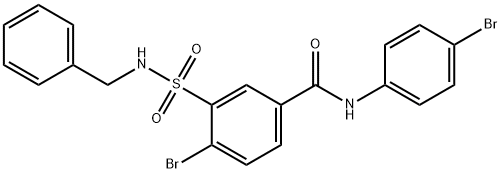 4-溴-N-(4-溴苯基)-3-[[(苯基甲基)氨基]磺酰基]苯甲酰胺 结构式