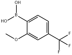 2-甲氧基-4-(三氟甲基)苯基硼酸 结构式