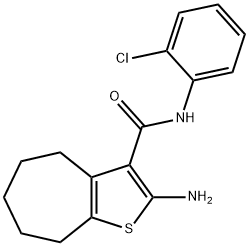 2-AMINO-N-(2-CHLOROPHENYL)-5,6,7,8-TETRAHYDRO-4H-CYCLOHEPTA[B]THIOPHENE-3-CARBOXAMIDE 结构式