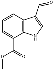 3-醛基吲哚-7-甲酸甲酯 结构式