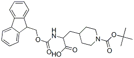N-ALPHA-FMOC-BETA-(1-BOC-PIPERIDIN-4-YL)-D,L-ALANINE 结构式