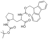 2-N-FMOC-AMINO-3-(2-N-BOC-AMINO-PYRROLIDINYL)PROPIONIC ACID 结构式