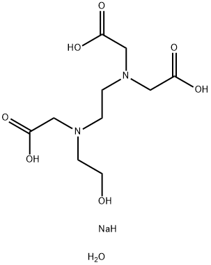 N-(2-HYDROXYETHYL)ETHYLENEDIAMINETETRAACETIC ACID, TRISODIUM SALT HYDRATE 结构式