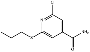 2-Chloro-6-(propylthio)-4-pyridinecarboxamide 结构式