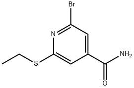 2-Bromo-6-(ethylthio)-4-pyridinecarboxamide 结构式