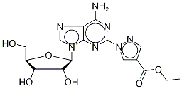 1-(6-氨基-9-BETA-D-呋喃核糖基-9H-嘌呤-2-基)-1H-吡唑-4-羧酸乙酯 结构式