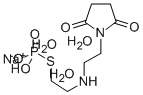 Succinimide, N-(2-(2-mercaptoethylamino)ethyl)-, monosodium phosphorot hioate (ester), trihydrate 结构式