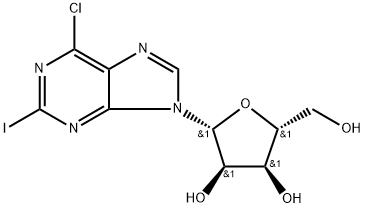 6-氯-2-碘嘌呤-9-核糖甙 结构式