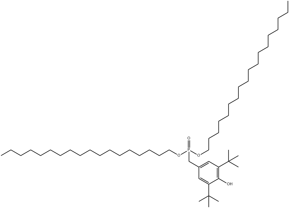 3,5-二叔丁基-4-羟基苄基膦酸双十八酯 结构式