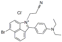 6-bromo-1-(2-cyanoethyl)-2-[4-(diethylamino)phenyl]benz[cd]indolium chloride 结构式