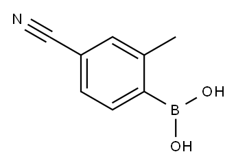 2-甲基-4-氰基苯硼酸 结构式
