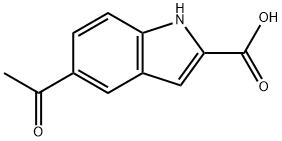 5-乙酰-1H-2-吲哚甲酸 结构式