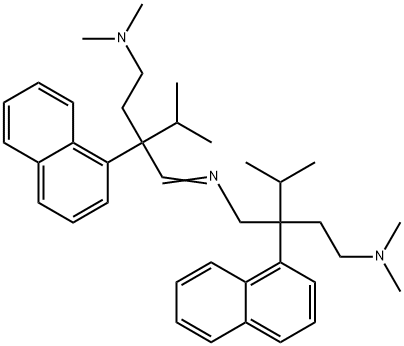 N-[4-(Dimethylamino)-2-isopropyl-2-(1-naphtyl)butylidene]-2-isopropyl-N',N'-dimethyl-2-(1-naphtyl)-1,4-butanediamine 结构式