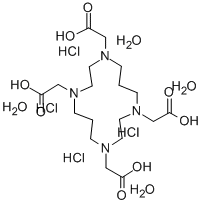 1,4,8,11-四氮杂环十四烷-1,4,8,11-四乙酸四盐酸盐水合物 结构式