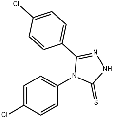 双(4-氯苯基)-4H-1,2,4-三唑-3-硫醇 结构式