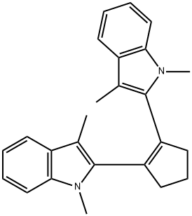 1,2-BIS(1,3-DIMETHYL-1H-INDOL-2-YL)CYCLOPENT-1-ENE 结构式