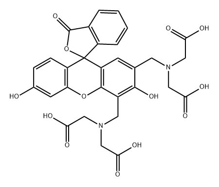 2,4-双[NN-DI-(羧甲基)氨甲基]荧光素90% 结构式