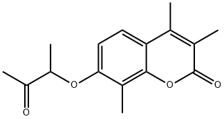 3,4,8-三甲基-7-((3-氧代丁烷-2-基)氧基)-2H-色烯-2-酮 结构式