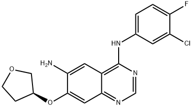 N4-(3-氯-4-氟苯基)-7-[[(3S)-四氢-3-呋喃基]氧基]-4,6-喹唑啉二胺 结构式