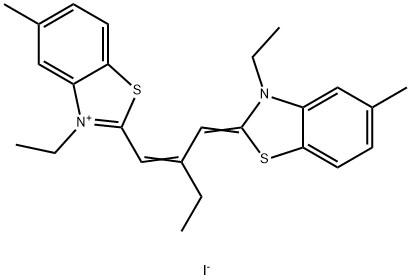 3-ethyl-2-[2-[(3-ethyl-5-methyl-3H-benzothiazol-2-ylidene)methyl]but-1-enyl]-5-methylbenzothiazolium iodide  结构式