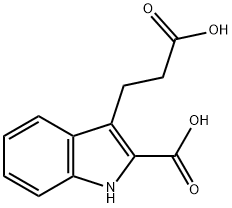3-(2-carboxyindol-3-yl)propionic acid 结构式
