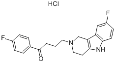 4' -氟- 4 -(8 -氟- 1 ,3,4,5 -四氢- 2H -吡啶并[4,3 - B]并吲哚基)丁酮盐酸盐 结构式