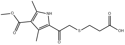 1H-Pyrrole-3-carboxylicacid,5-[[(2-carboxyethyl)thio]acetyl]-2,4-dimethyl-,3-methylester(9CI) 结构式