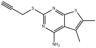 5,6-二甲基-2-(丙-2-炔-1-基硫代)噻吩并[2,3-D]嘧啶-4-胺 结构式