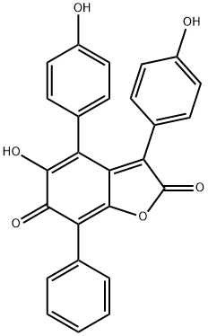 5-Hydroxy-3,4-bis(4-hydroxyphenyl)-7-phenyl-2,6-benzofurandione 结构式