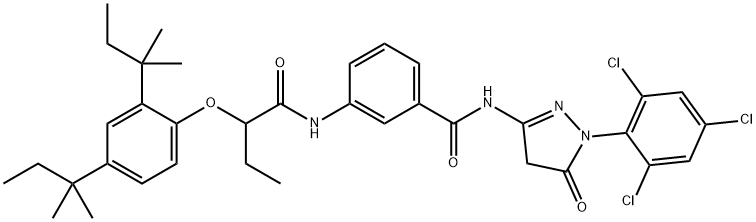 1-(2,4,6-三氯苯基)-3-[3-[Α-(2,4-二-叔戊基苯氧基)-丁酰氨基]-苯甲酰氨基]-5-吡唑啉酮 结构式