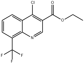 4-CHLORO-8-(TRIFLUOROMETHYL)QUINOLINE-3-CARBOXYLIC ETHYL ESTER 结构式