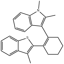 1,2-DIMETHYL-3-[2-(3-METHYL-BENZO[B]THIOPHEN-2-YL)-CYCLOHEX-1-ENYL]-1H-INDOLE 结构式