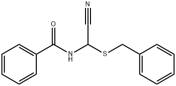 N-[(Benzylthio)cyanomethyl]benzamide 结构式