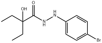2-Ethyl-2-hydroxybutyric acid 2-(p-bromophenyl)hydrazide 结构式