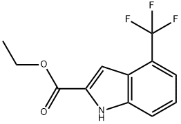 4-(三氟甲基)-1H-吲哚-2-羧酸乙酯 结构式