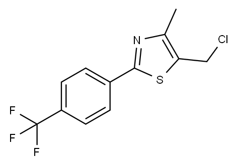 5-(氯甲基)-4-甲基-2-[4-(三氟甲基)苯基]-1,3-噻唑 结构式