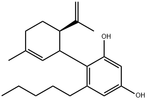 4-[(6R)-3-METHYL-6-(1-METHYLETHENYL)-2-CYCLOHEXEN-1-YL]-5-PENTYL-1,3-BENZENEDIOL 结构式