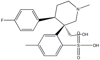 4-(4-氟苯)-1-甲基-3-[(4-甲苯磺酰氧基)甲基]哌啶 结构式