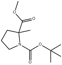 1-叔丁基2-甲基2-甲基吡咯烷-1,2-二羧酸酯 结构式